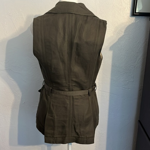 Banana Republic linen/cotton Tailored Vest with tie at waist sz 0 - Picture 5 of 12